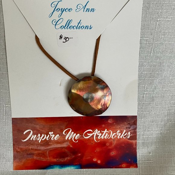 Hammered Copper Disk Necklace - Picture 1 of 3